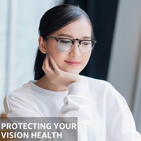 Trysee Clip On Blue Light Blocking Glasses for Eyes Strain/Light Sensitive/Bette