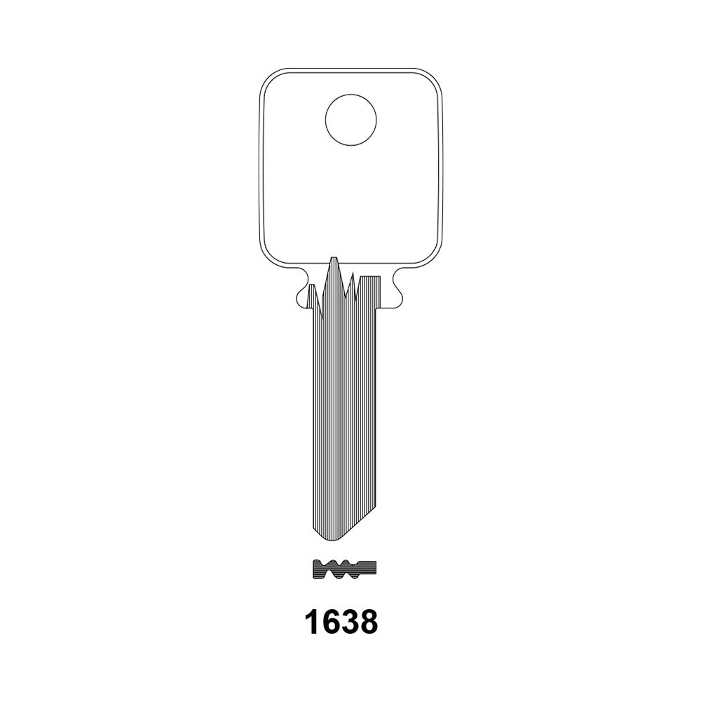 1638 Key Blank 6-Pin – Nickel