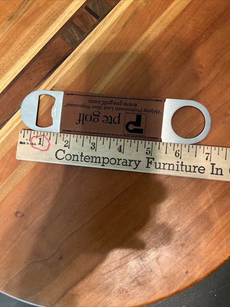 Leather PTE Golf Advertisement 7” Bottle Opener