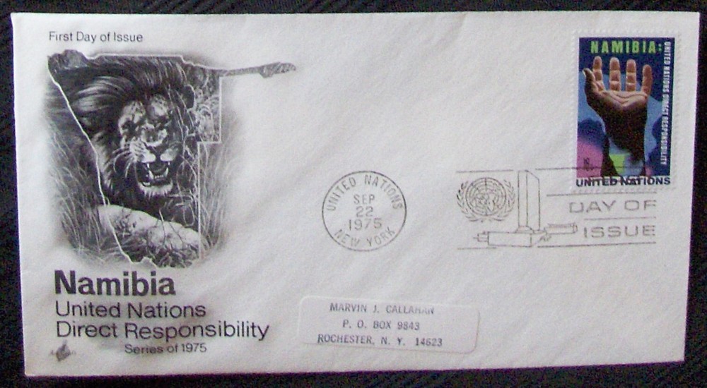 UN FDC  NAMIBIA DIRECT RESPONSIBILITY,  New York  1975