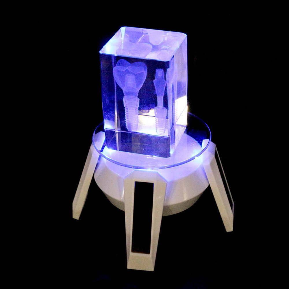Dental Crystal molar implants plastic teeth model with rotary base