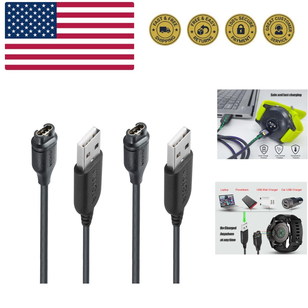 Charger Cable Compatible with Garmin Watch - 3.93ft Length 2Pack