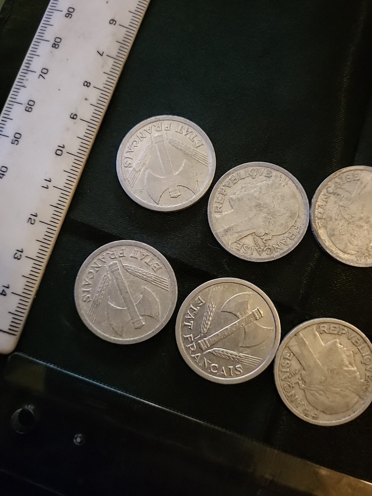 6 Coins From The 1940s 2 Francs