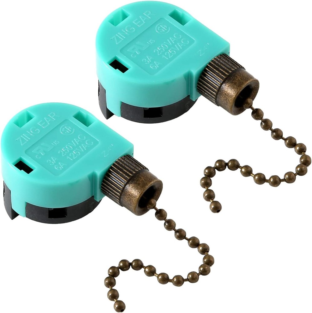 Zing Ear ZE-268S6 Ceiling Fan Pull Chain Switch 3-Speed 4-Wire Bronze