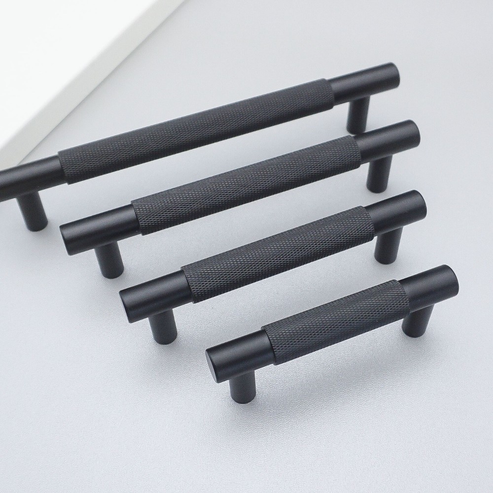 Black Knurle Drawer Pulls Modern Cabinet Pulls knobs Dresser Knobs Wardrobe Pull