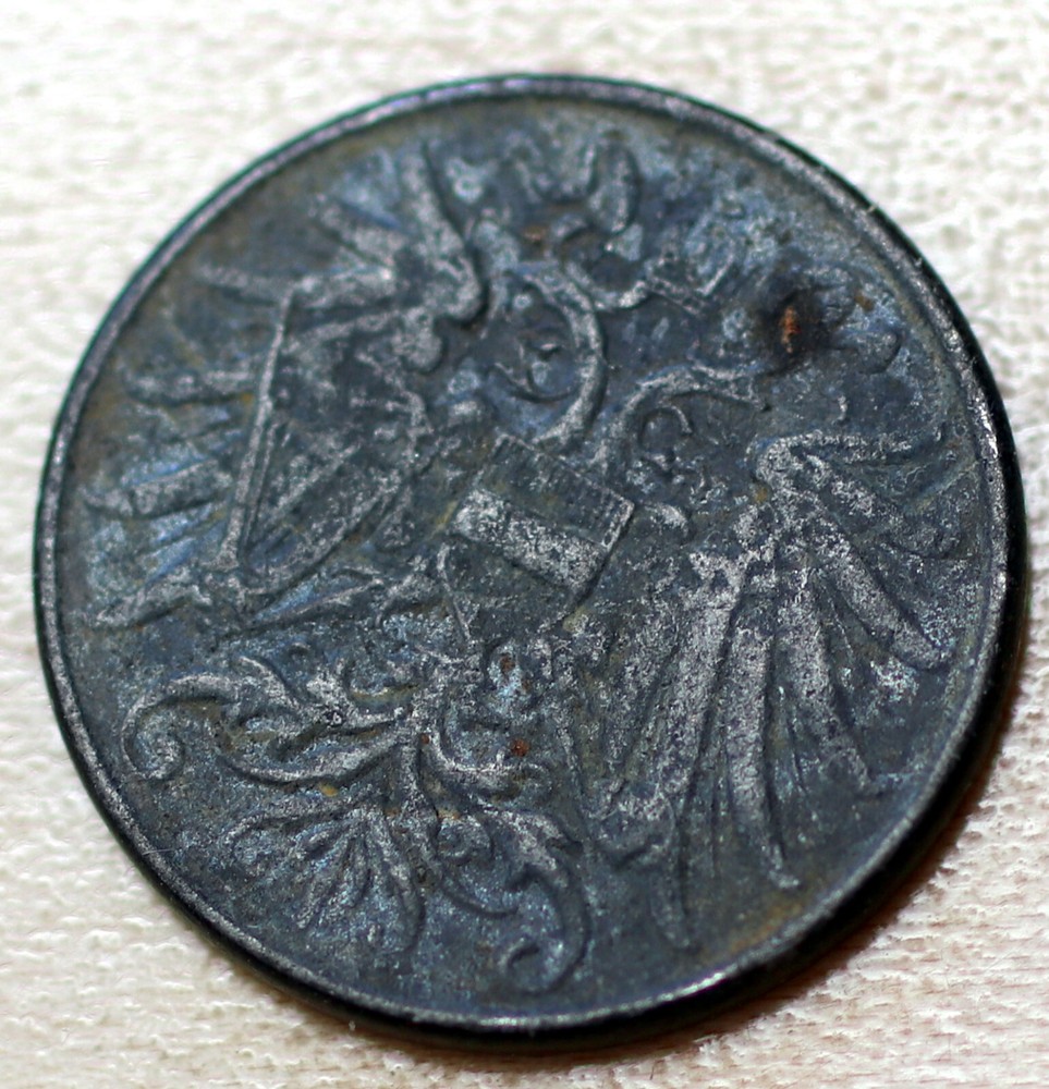1918 Austria 2 Heller Iron WWI