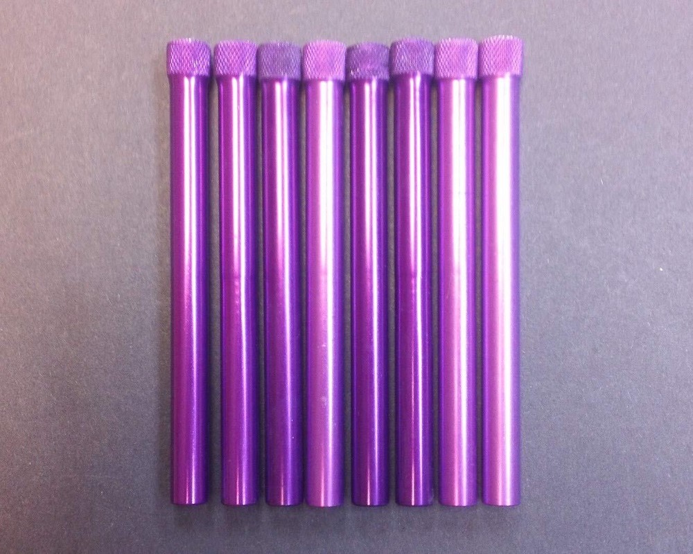 4-1/2" ALUMINUM REPLACEMENT DOWNSTEMS (8) ANODIZED PURPLE FEMALE THREADING