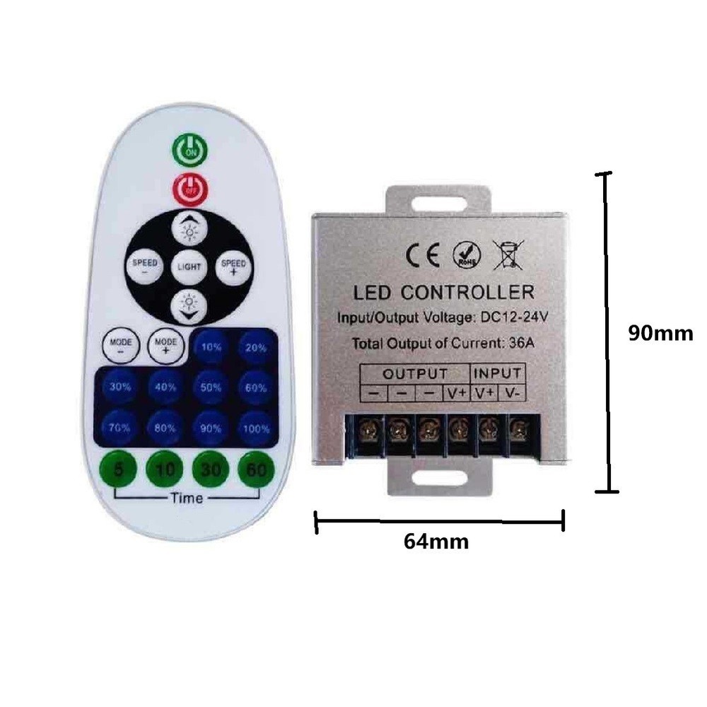 23 Button LED Controller Aluminum Enclosure DC12 to 24V 36A Load Support