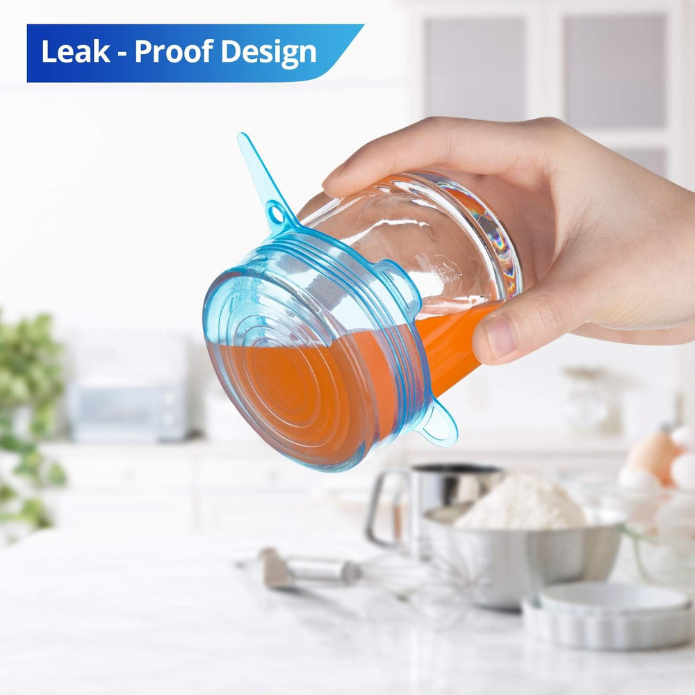 Silicone Stretch Lids, Zero Waste Reusable Silicon Container Lid Covers for Left