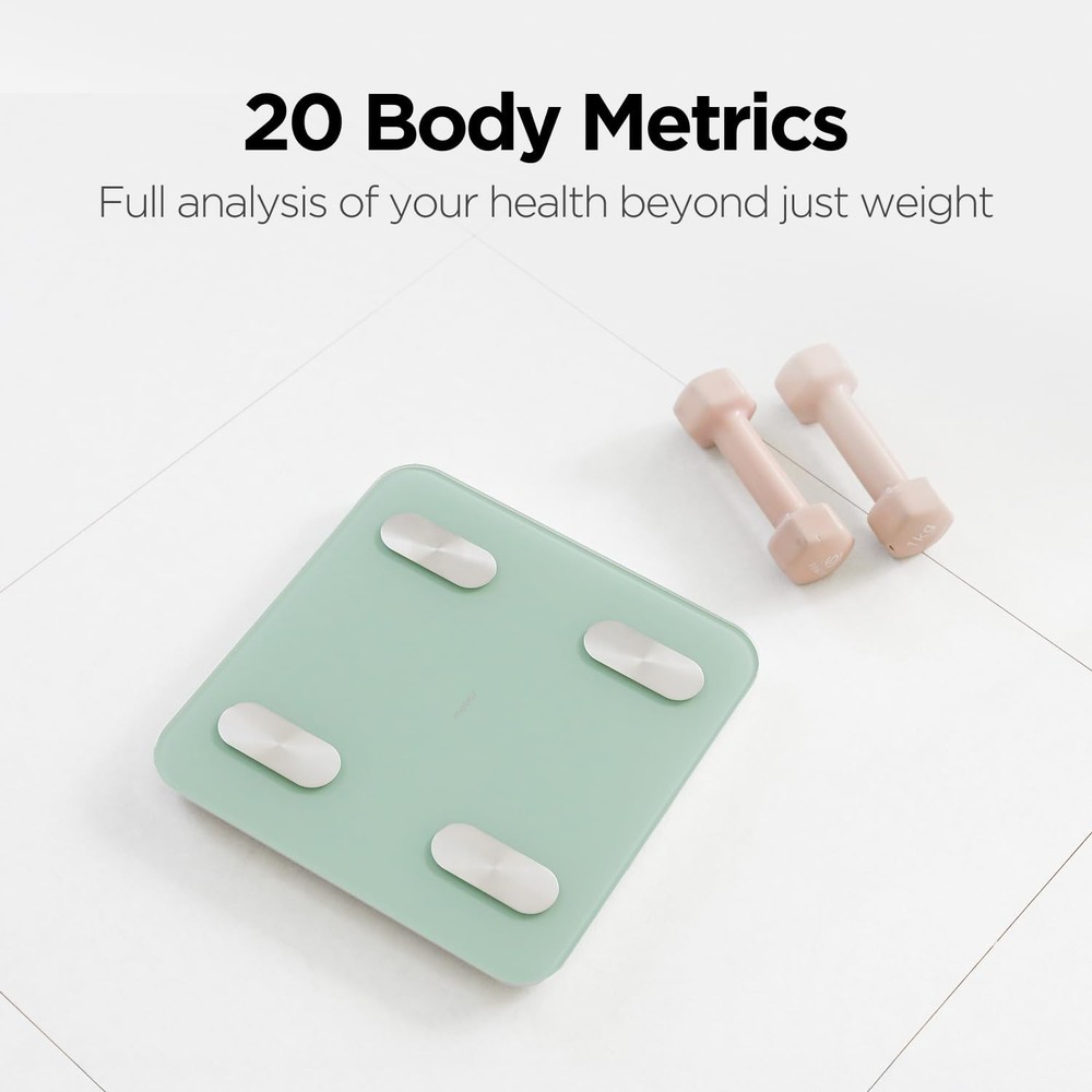 11-inch (28cm) Bluetooth Smart Scale (Ivory), Digital Body Composition Analyzer