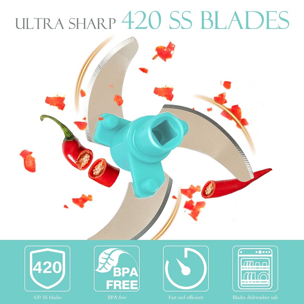 Ourokhome Manual Food Processor Vegetable Chopper, Portable Hand Pull String ...