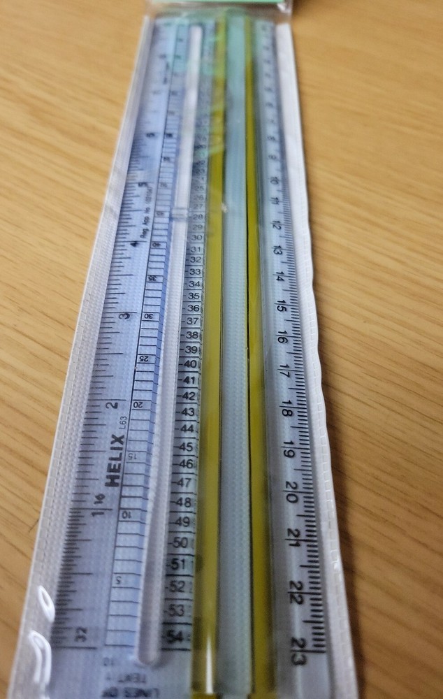 6each HELIX 9" Computer Printout Ruler w Highlighter & Magnification New!