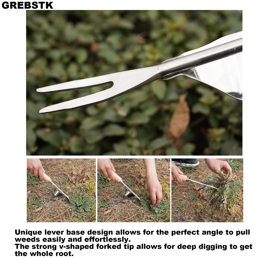 GREBSTK Garden Manual Weeding Tools 13.5in Puller, Hand Weeder
