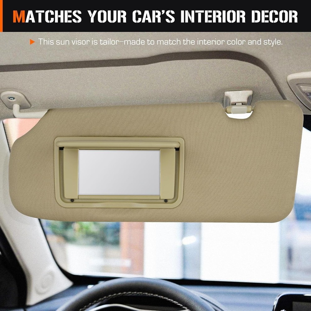 Sun Visor for Honda CRV 2017-2022 Without Light, Left Driver Side Beige SunVisor