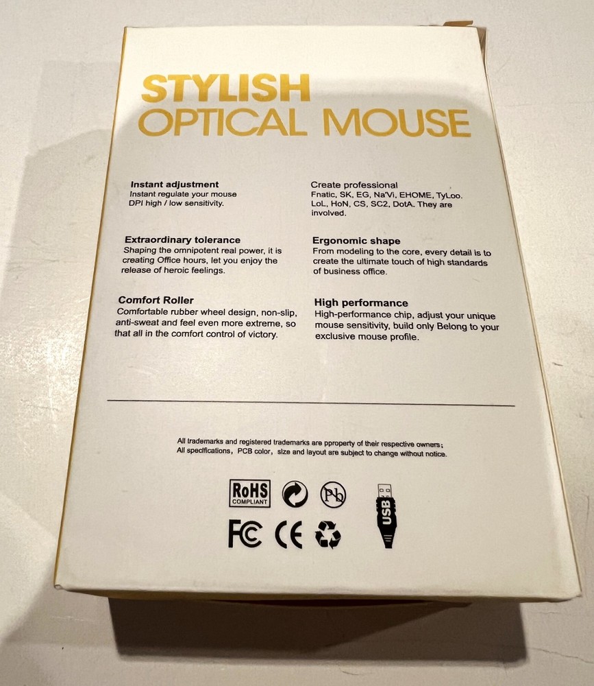 K3 Corded Stylish Optical Mouse NEW
