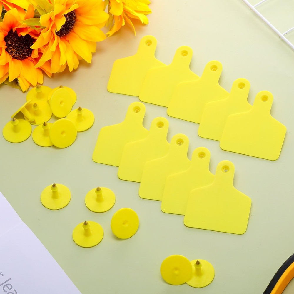 200 Pcs Blank Cattle Ear Tags Large Plastic Precision Animal Identification B...