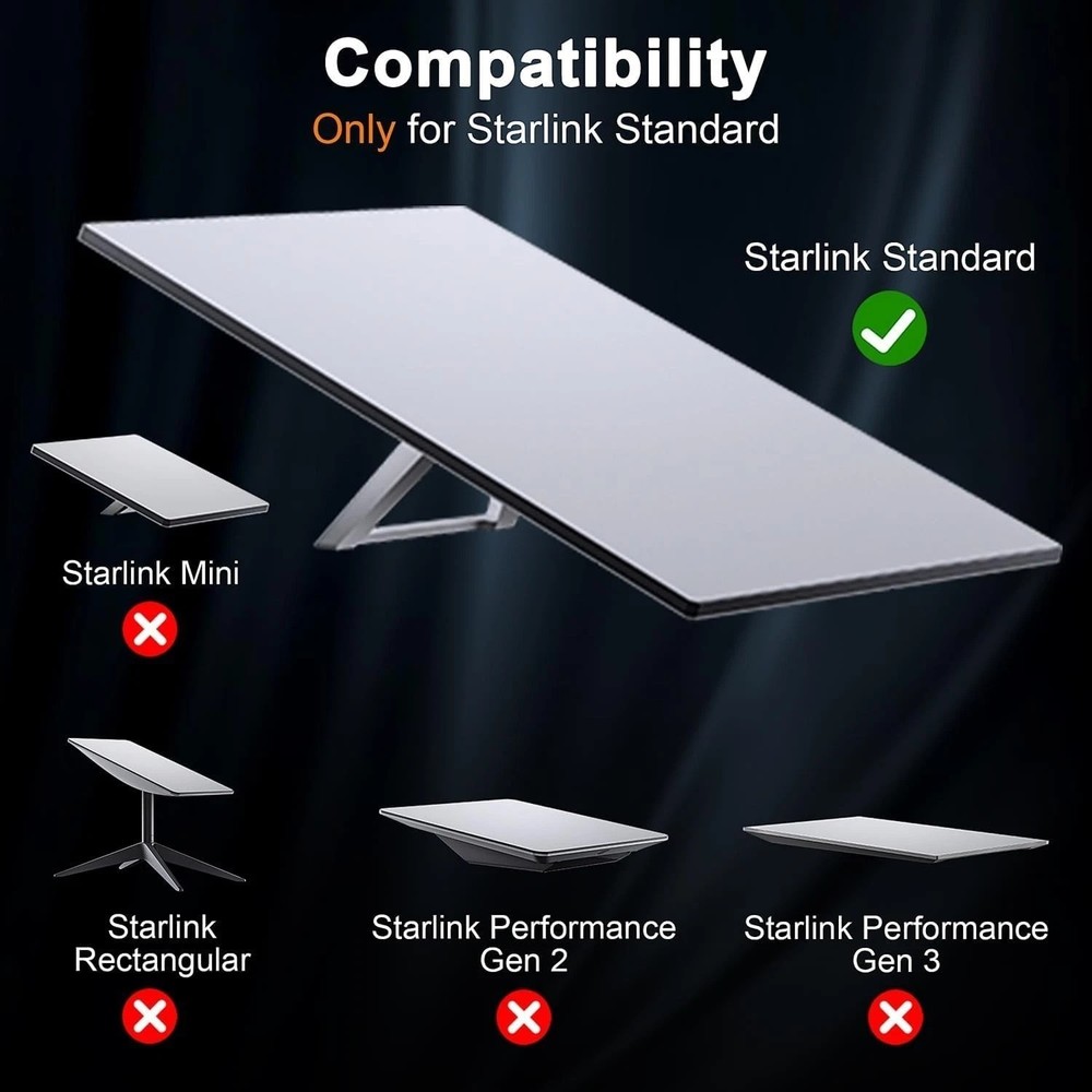 Starlink Standard Dish Mounting Kit - Enhanced Adapter for Stability & Security