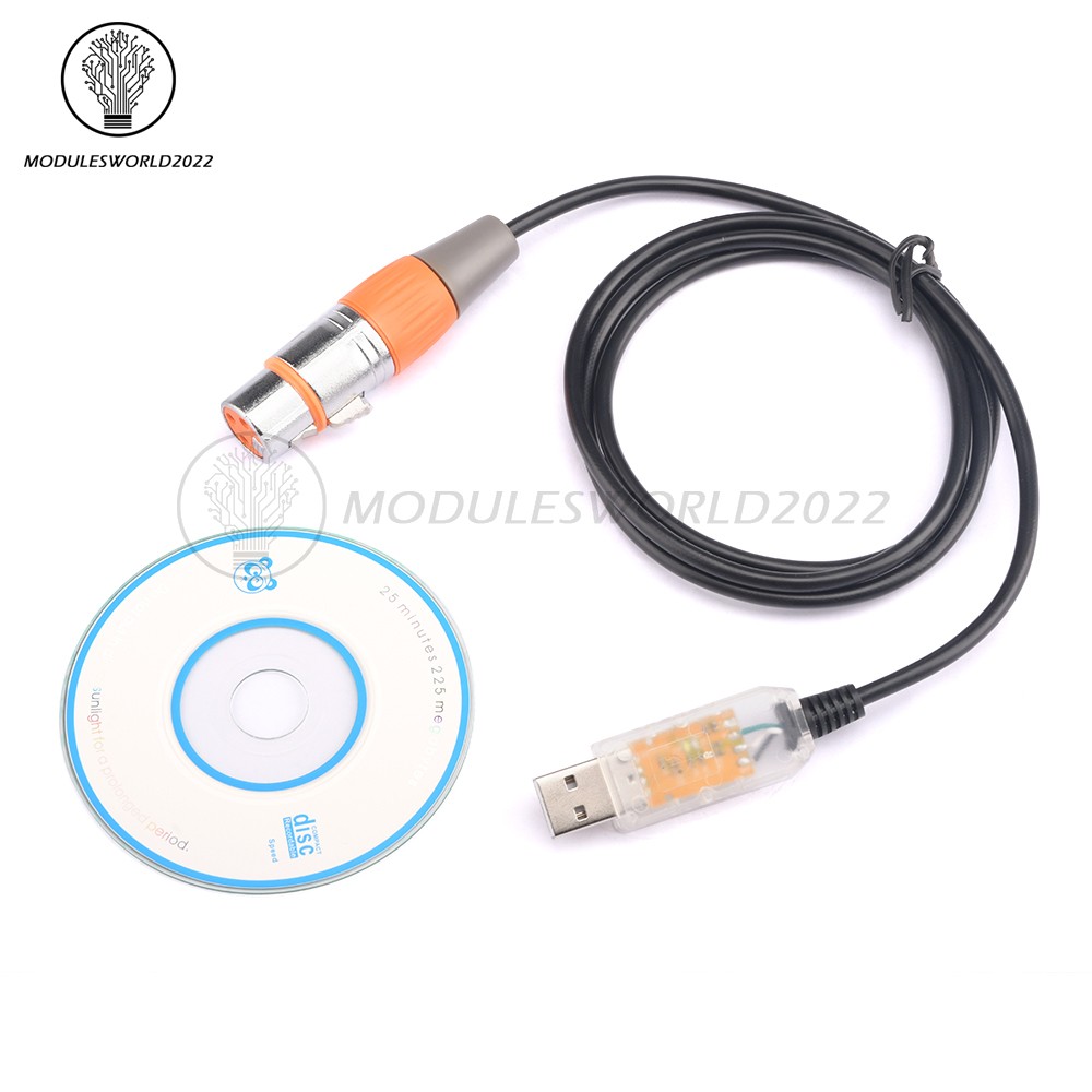 USB to DMX Interface Adapter Cable Stage Light PC DMX512 Controller Dimmer DMX