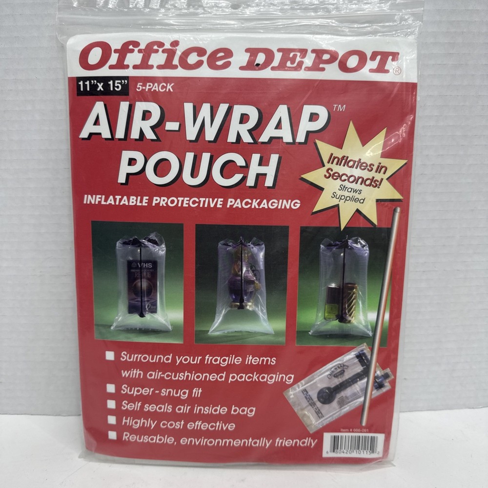 Office Depot air wrap pouch five pack 11” x 15”