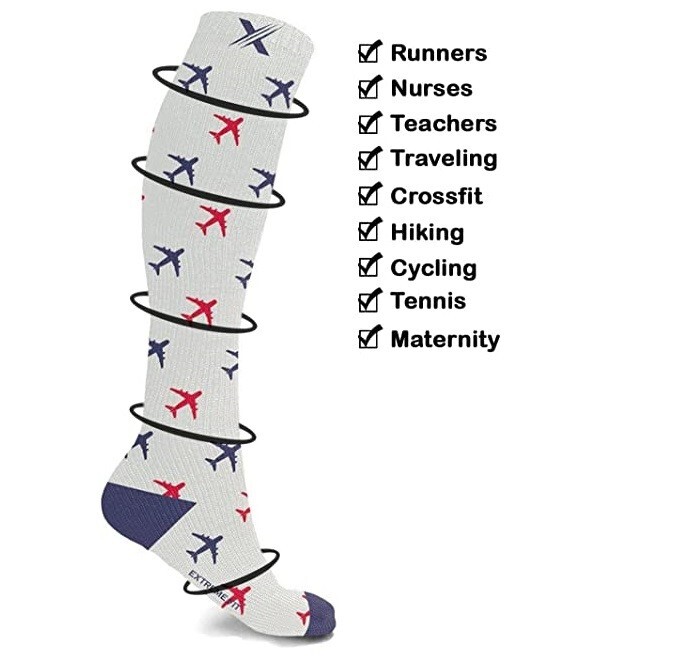 Extreme Fit Graduated Compression Socks Knee Hight 3-Pair Small-Medium