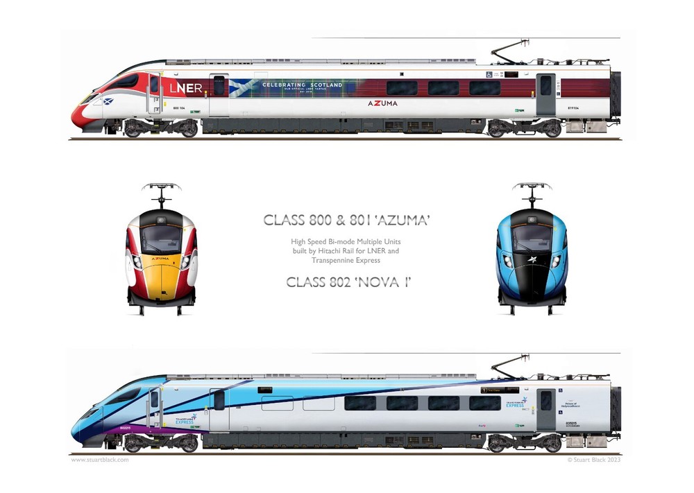 BR Class 800 & 801 'Azuma', and Class 802 'Nova 1' - PRINT