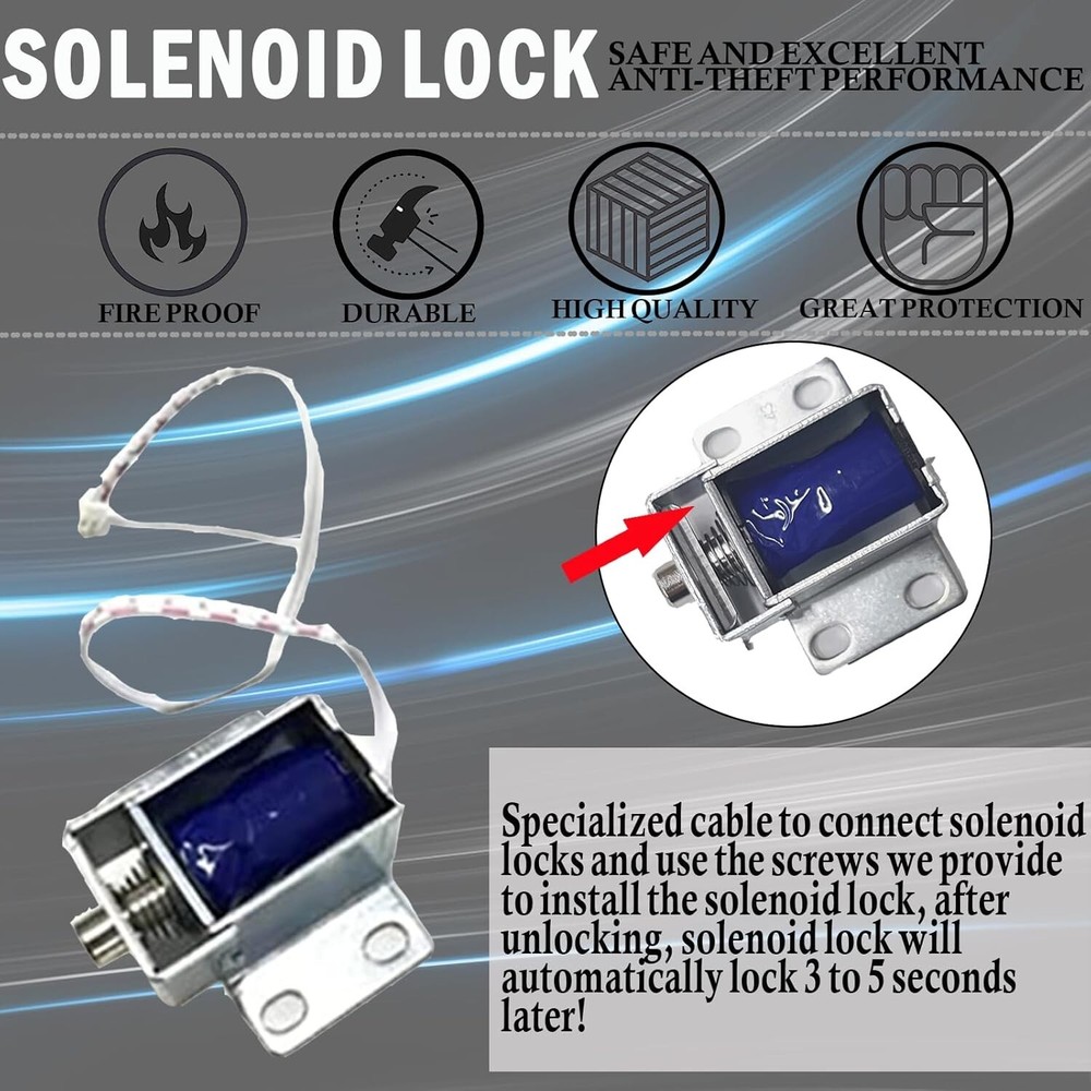 High quality Gun Safe Lock Replacement Chrome Keypad With Solenoid Lock