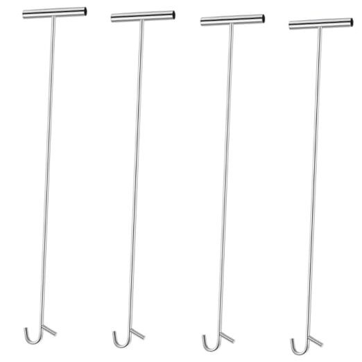 Pack 31" Fifth Wheel Puller 5th Wheel Pin Puller for Semi W Hook 4 Silver