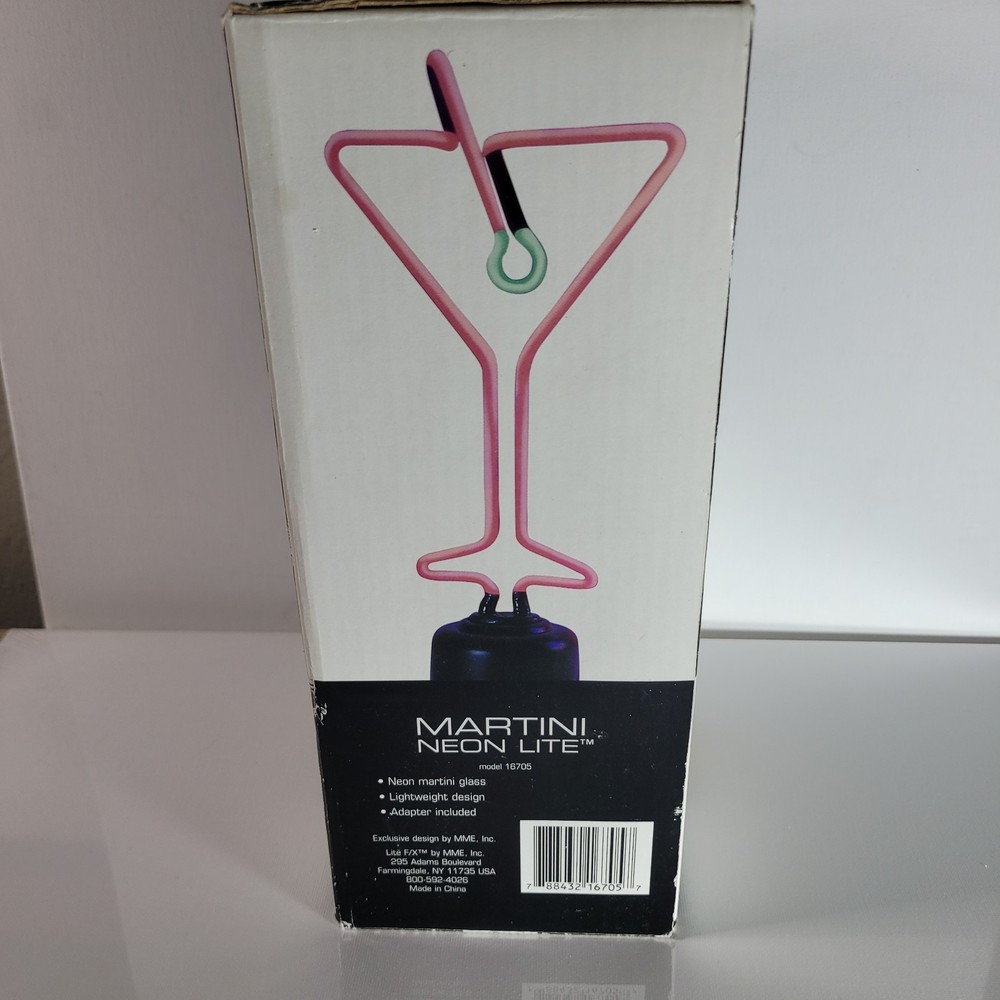 Lite FX Martini Neon Light Approx 10" Tall - Real Neon