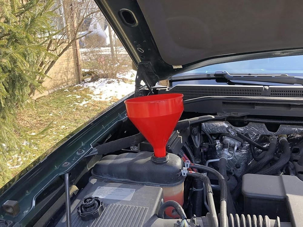 All-Purpose 2 Quart Plastic Funnel with Straining Screen for Precision Pouring