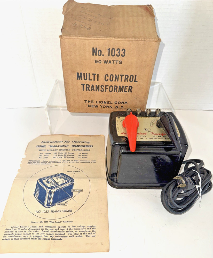 LIONEL MULTI-CONTROL TRANSFORMER 1033 90 WATT OB INSTRUCT
