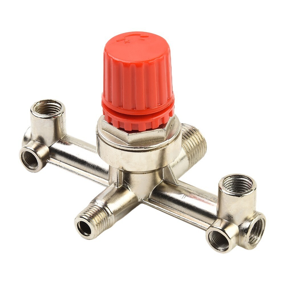 1*Double/Outlet Tube Air Compressor Switch Pressure Regulator Valve Fitting Part