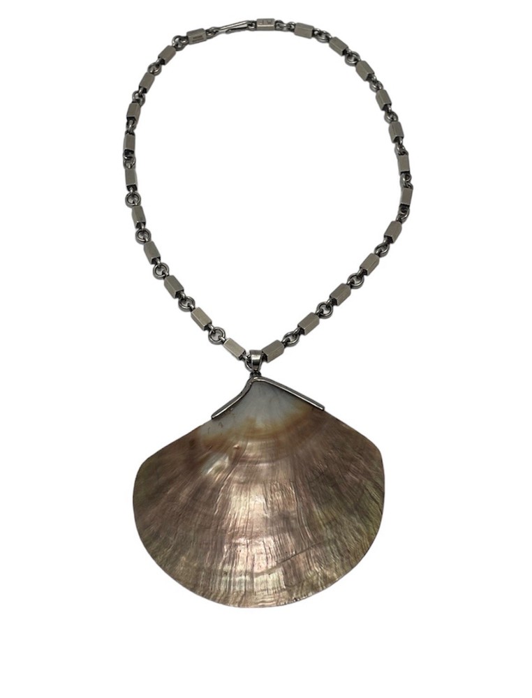 Wiwen Nilsson Sterling Silver Abalone Shell Necklace