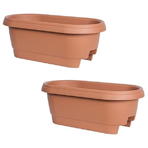 Bloem® Classic Oval Deck Rail Planter,  Terra Cotta - 24in - Quantity 2