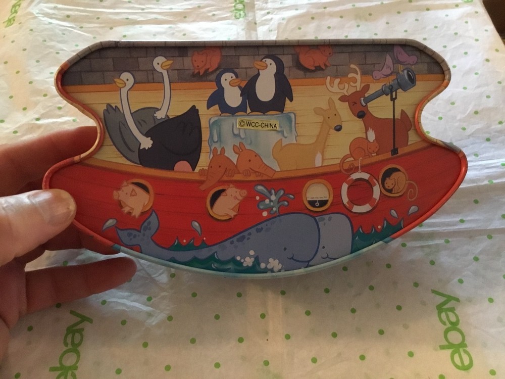 Noah's ark metal tin