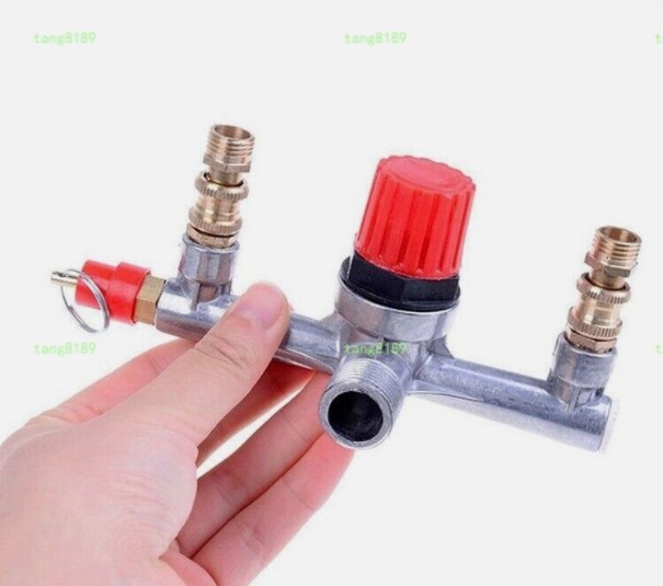 Air Compressor Pressure Valve Switch Control Manifold Regulator Gauges Tools