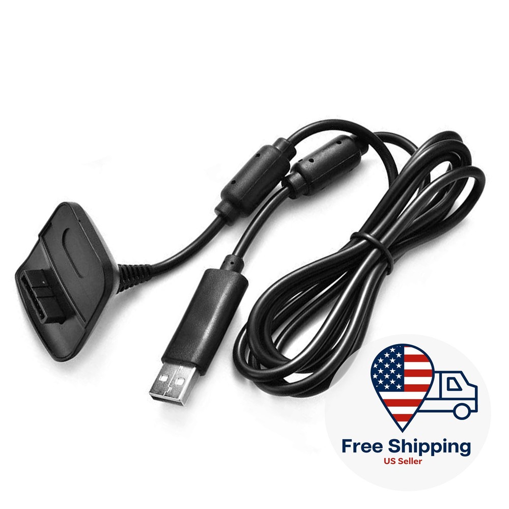 USB Charger Cable for XBOX 360/360 Slim Wireless Controller - 5ft 4800mAh