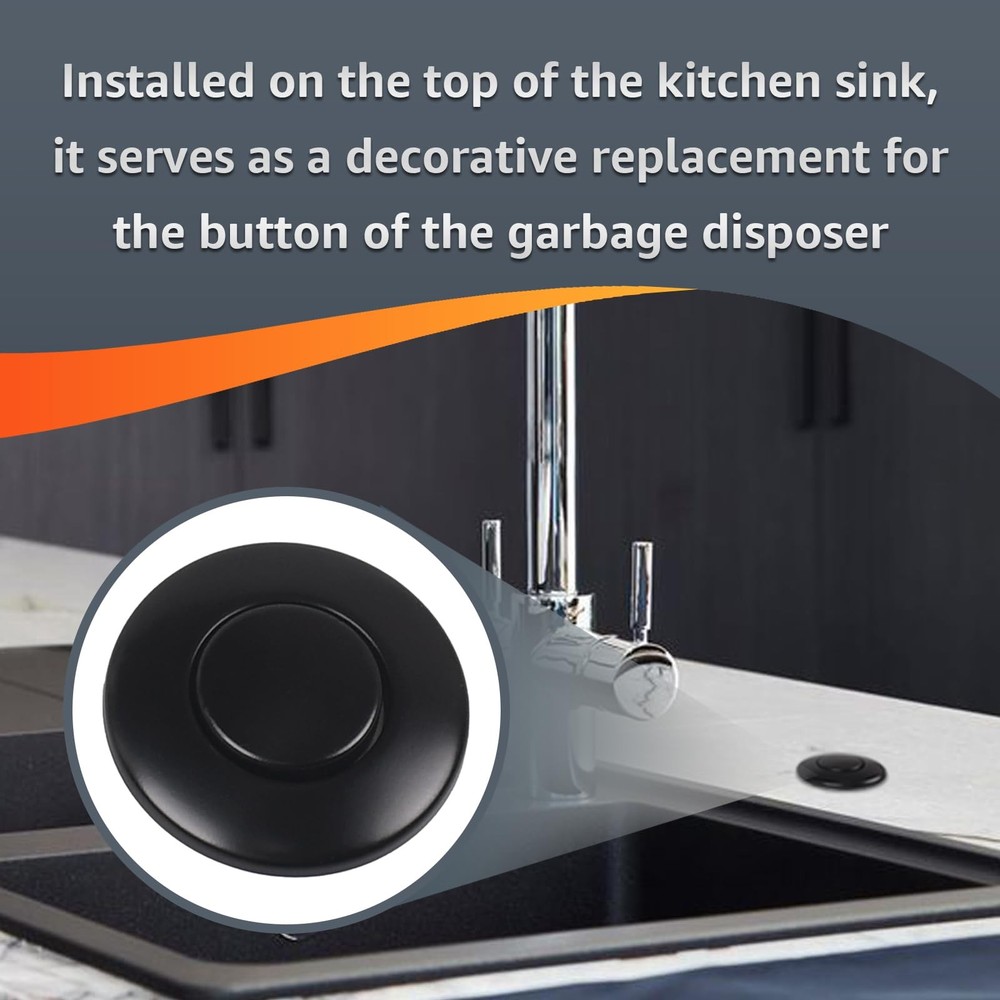 Garbage Disposal Air Switch Button For InSinkErator STCMTBLK Matte Black