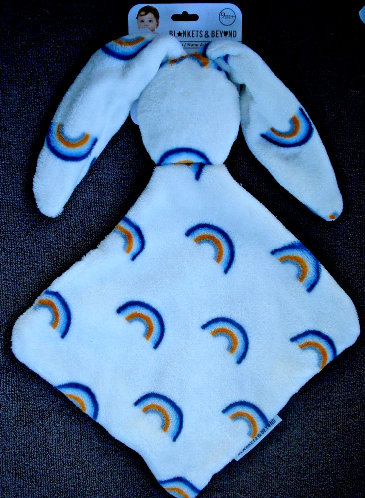 Blankets & Beyond Rainbow Rabbit Nunu/ Security Blanket NEW