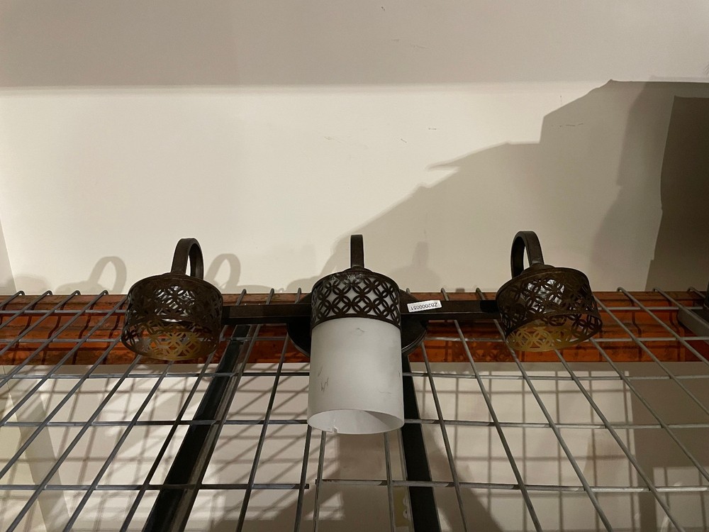 *Missing glass* 3 Bronze Headed Wall Light