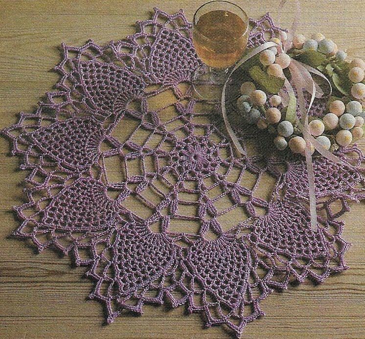 DOILY PURPLE 16" HOME DECOR DIGEST SIZE CROCHET PATTERN INSTRUCTIONS