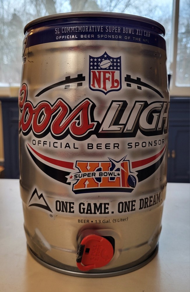 Coors Light Super Bowl XLI 2007 Mini Keg Empty 1.3 Gallons