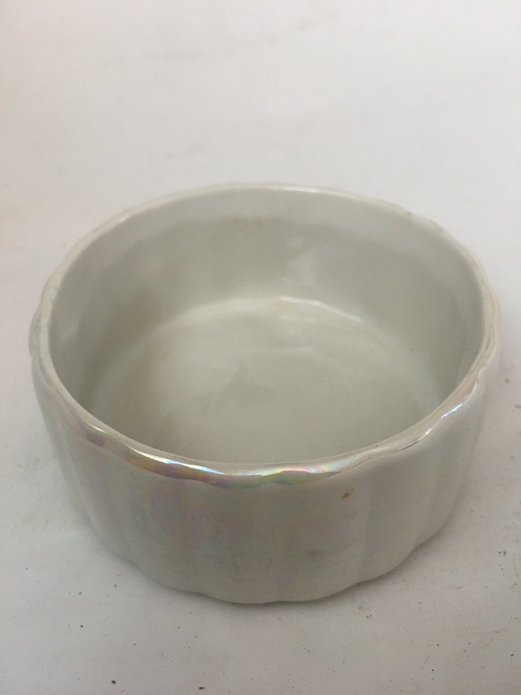 White Pearlescent 3.5in Candy Dish Bowl Ceramic glossy Kitchenware