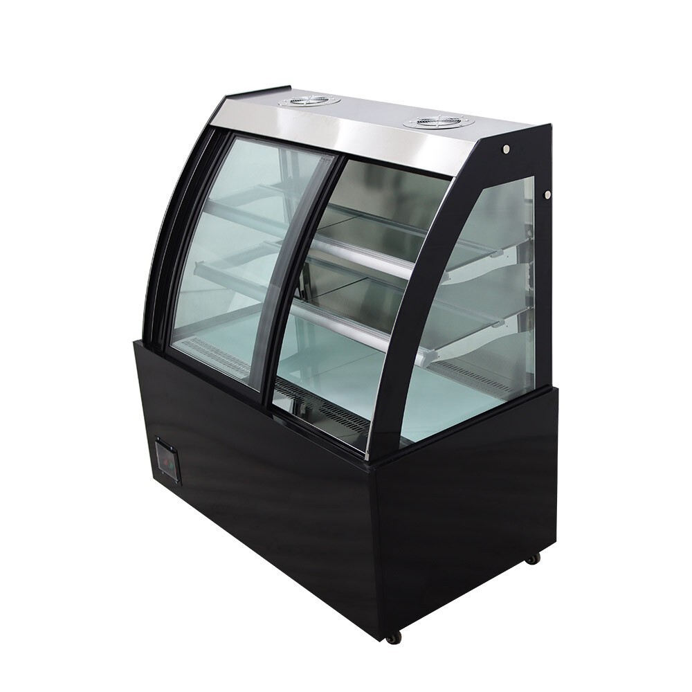 47.24''Length Floor Type Refrigerated Cake Display Case w/Wheel Front Open 220V