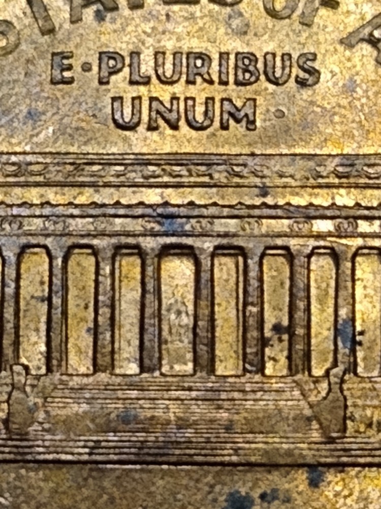 2000 Penny struck through massive grease, date, Cracked Die Error etc.