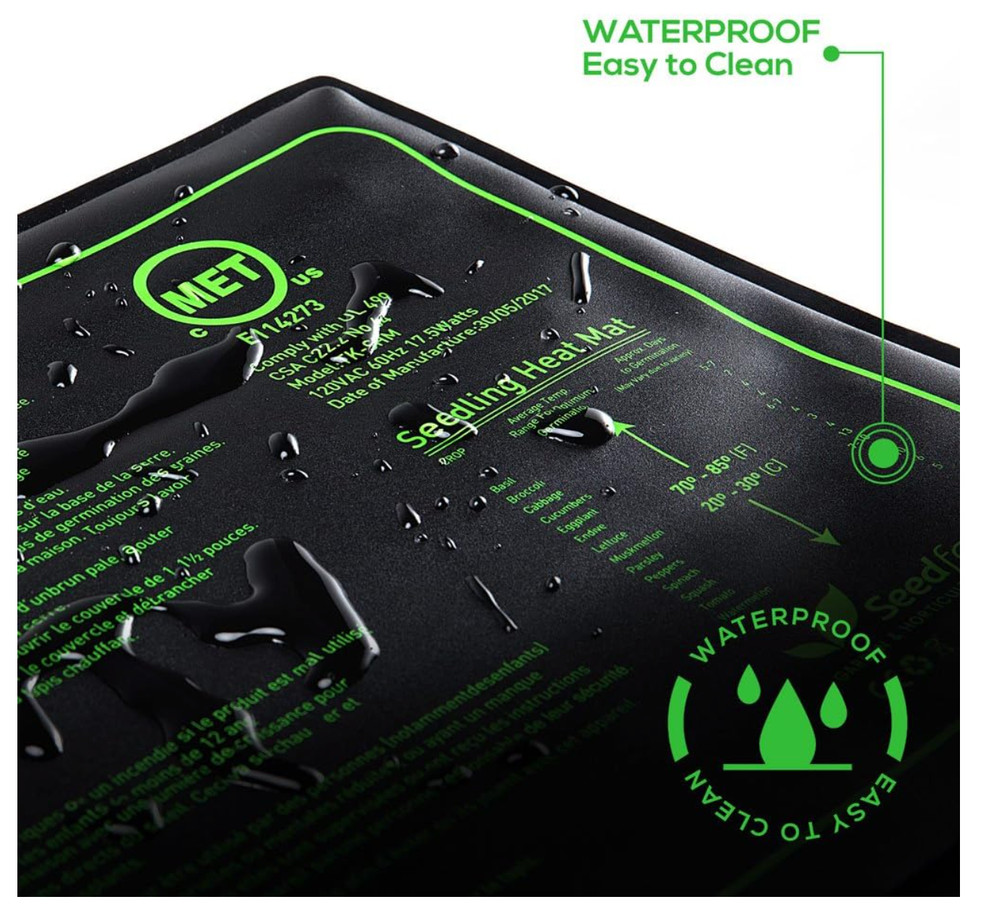 Seedfactor Waterproof Durable Germination Station Heat Mat 10"x20" A