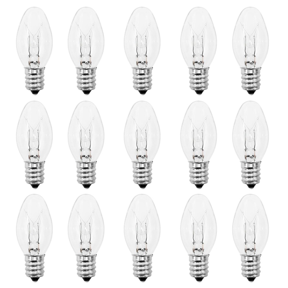 PaeorRorL Night Light Bulbs 4 Watt 15 Pack E12 Base Dimmable 2700k Warm White
