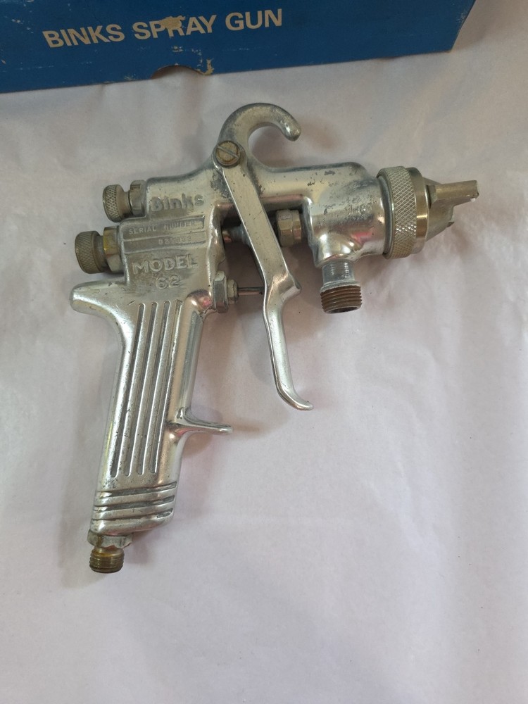 BINKS Model 62 Paint Spray Gun & with 63pe Air Cap Tip Nozzle