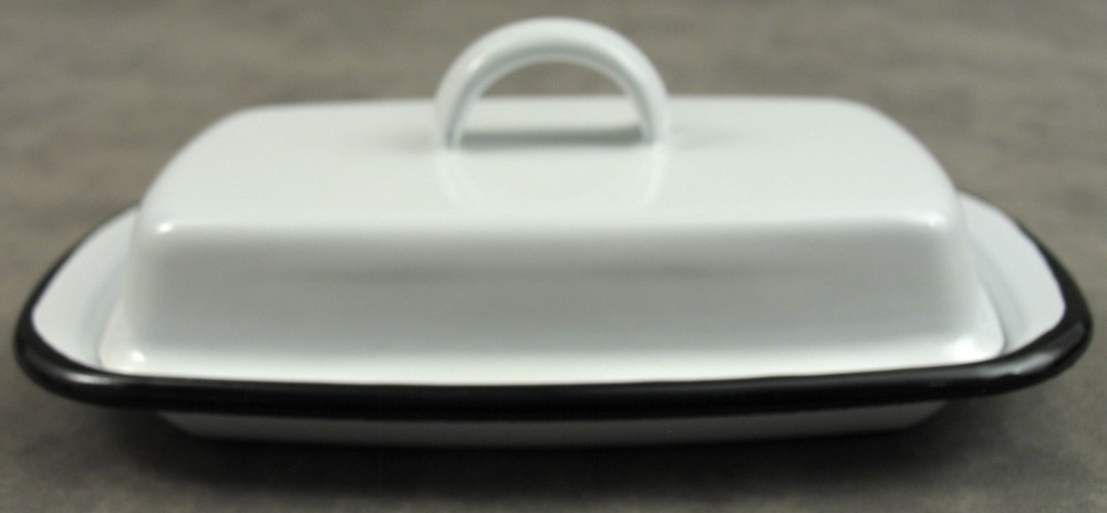 WHITE ENAMEL BUTTER DISH for Stick Butter ENAMELWARE
