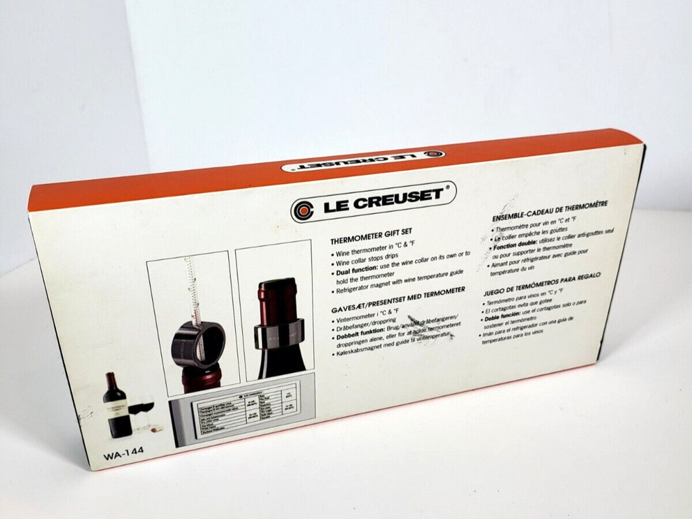 LE CREUSET Wine Thermometer Gift Set NIB