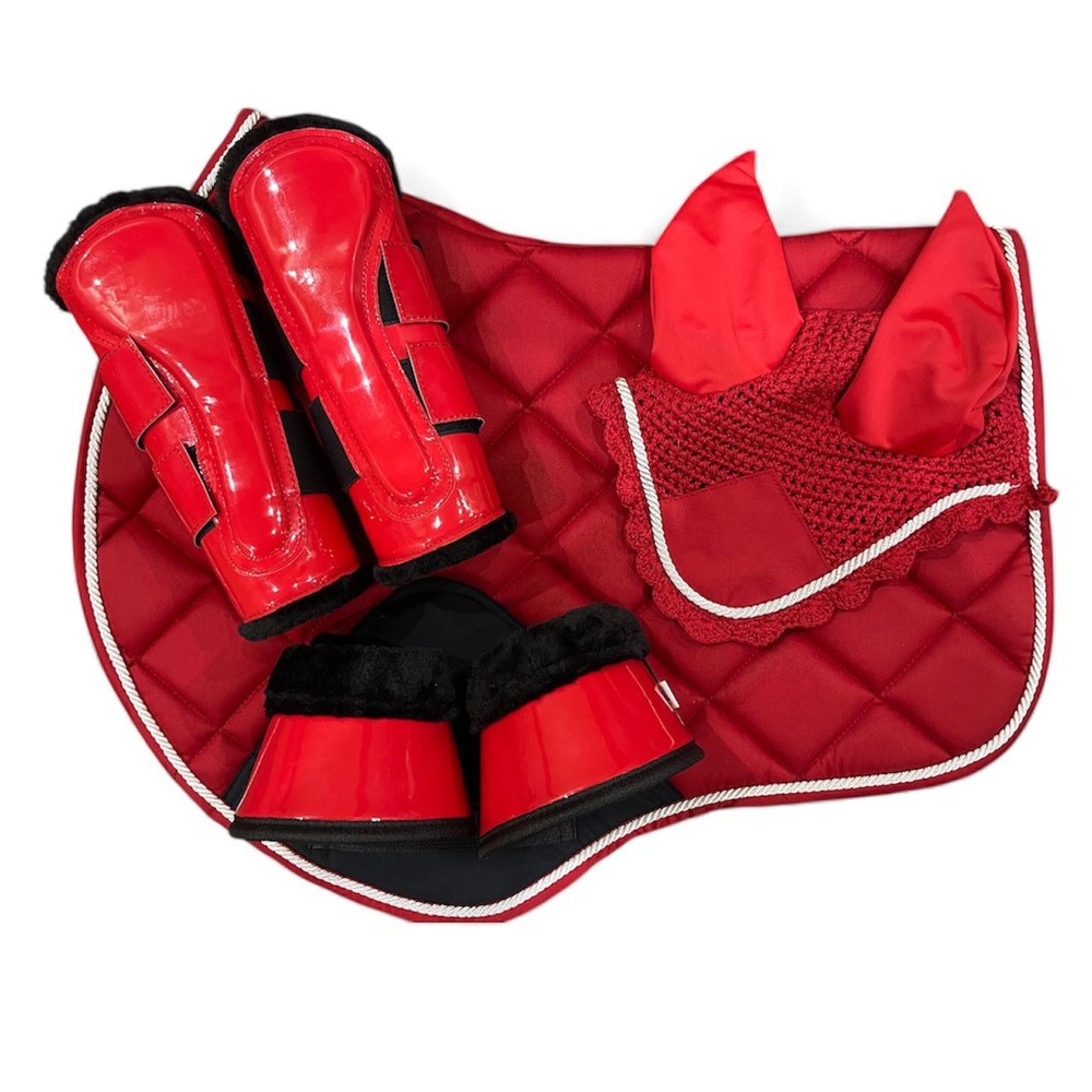 Saddle Pad Set Fly Veil Brushing Boots Bell Boots Equestrian Horse Riding